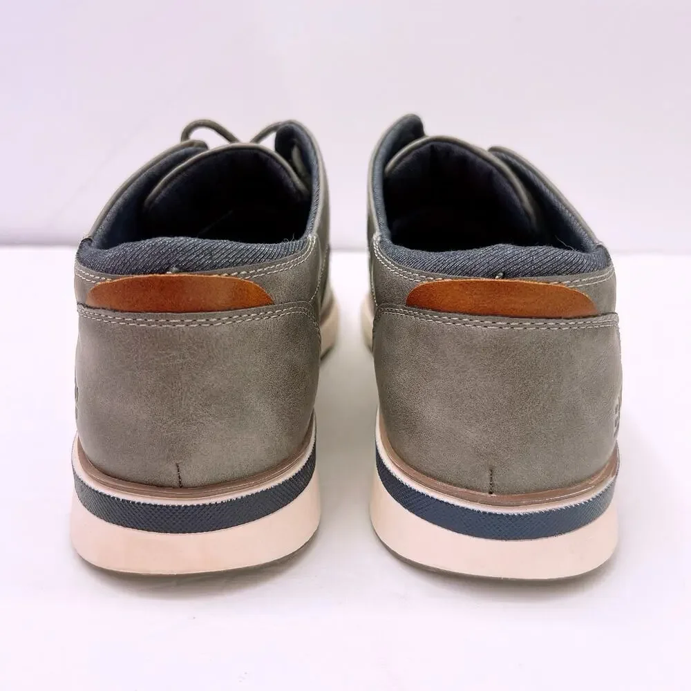B-52 by Bullboxer Bryer Men’s Size US 12 Grey Leather Casual Dress Lace Up Shoes